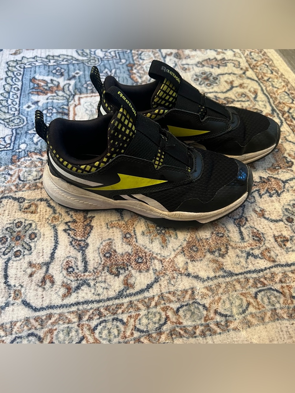 Reebok Kids Black and Yellow Athletic Sneakers